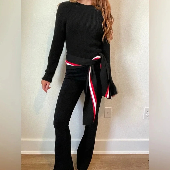 Givenchy Black, Red and White Striped Tie Waist Sweater Size S - Picture 1 of 10